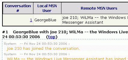 MSN chat history